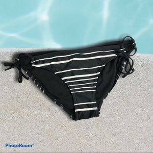 Athleta Bikini Swim Bottom • Black & White Stripe